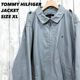 トミーヒルフィガー(TOMMY HILFIGER)のアメリカ古着TOMMY HILFIGERトミーヒルフィガー　刺繍ロゴブルゾンXL(ブルゾン)