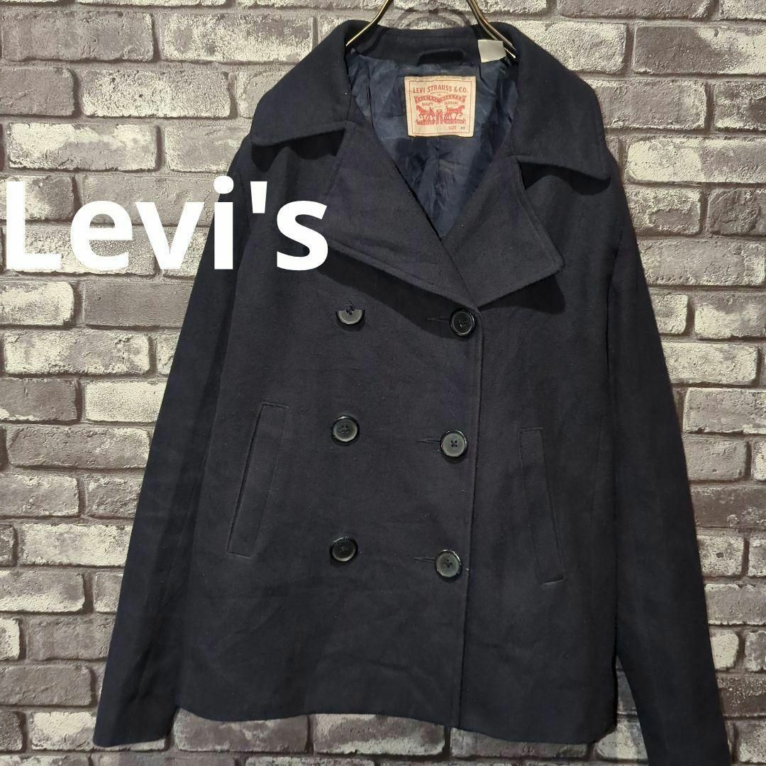 Levi's(リーバイス)の90s　US古着　ヴィンテージリーバイス　ジャケット　Pコート通学　黒　タグ レディースのジャケット/アウター(ピーコート)の商品写真