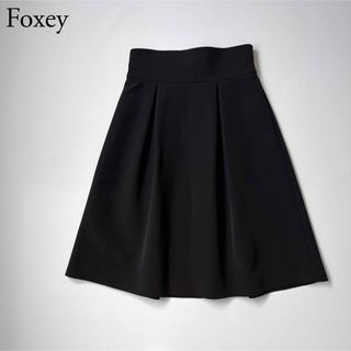 フォクシーニューヨーク(FOXEY NEW YORK)の美品　FOXEY NEWYORK フォクシー　フレアスカート　ブラック(ひざ丈スカート)