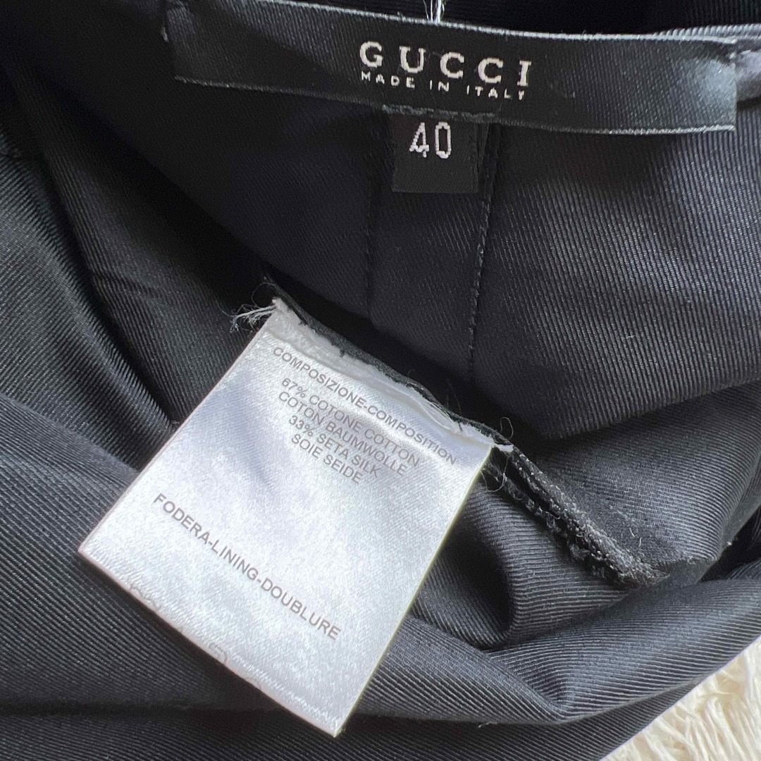 Gucci(グッチ)の美品　GUCCI グッチ　ベロア  シルク　ブラック　ワンピース　ドレス レディースのワンピース(ひざ丈ワンピース)の商品写真