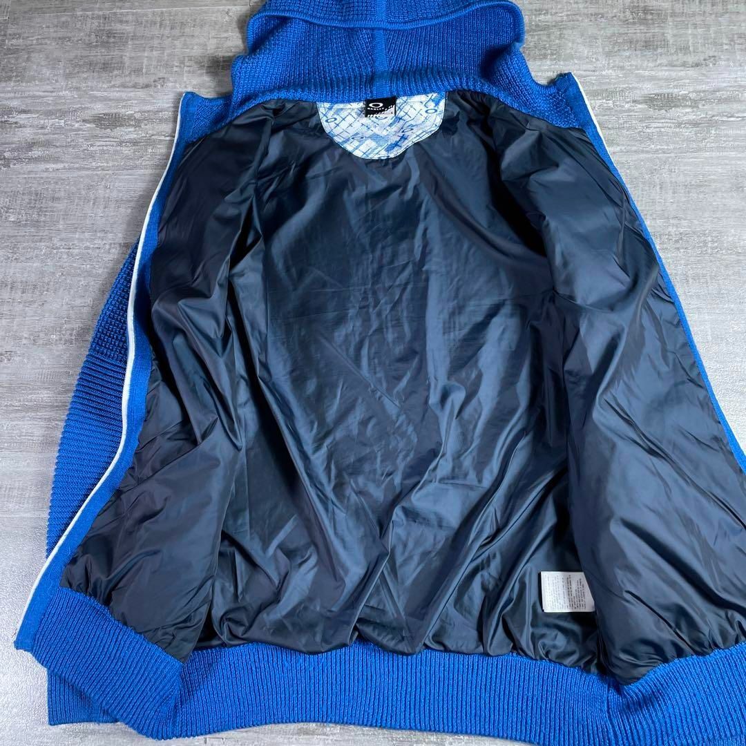 OAKLEY オークリー ゴルフウェア ニットブルゾン ジップセーター L 青