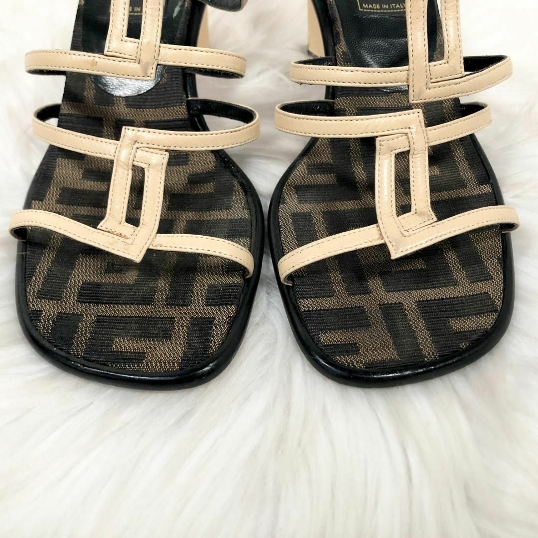 FENDI フェンディ サンダル ミュール 35 1/2 ズッカ柄-