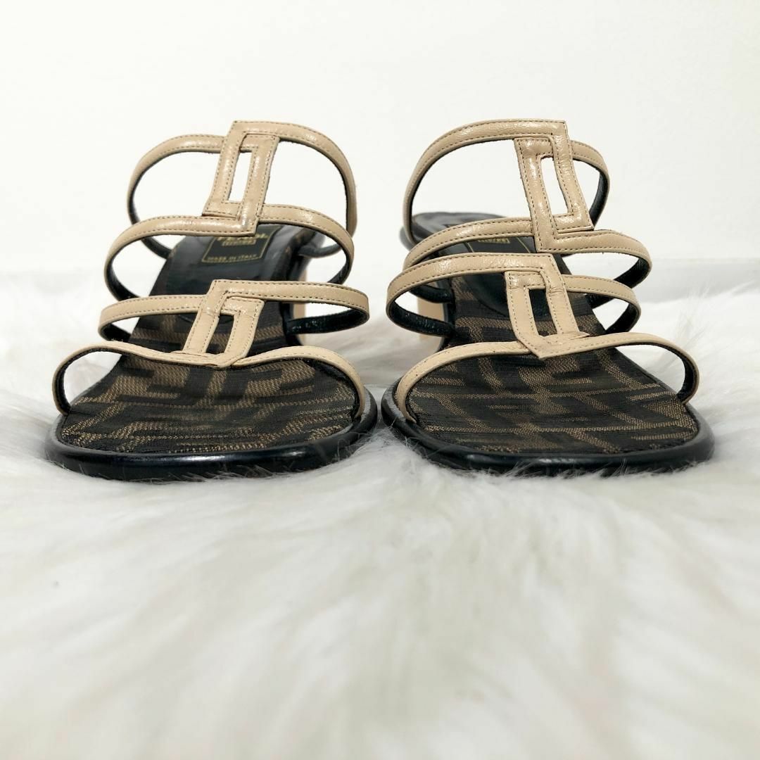 FENDI フェンディ サンダル ミュール 35 1/2 ズッカ柄-