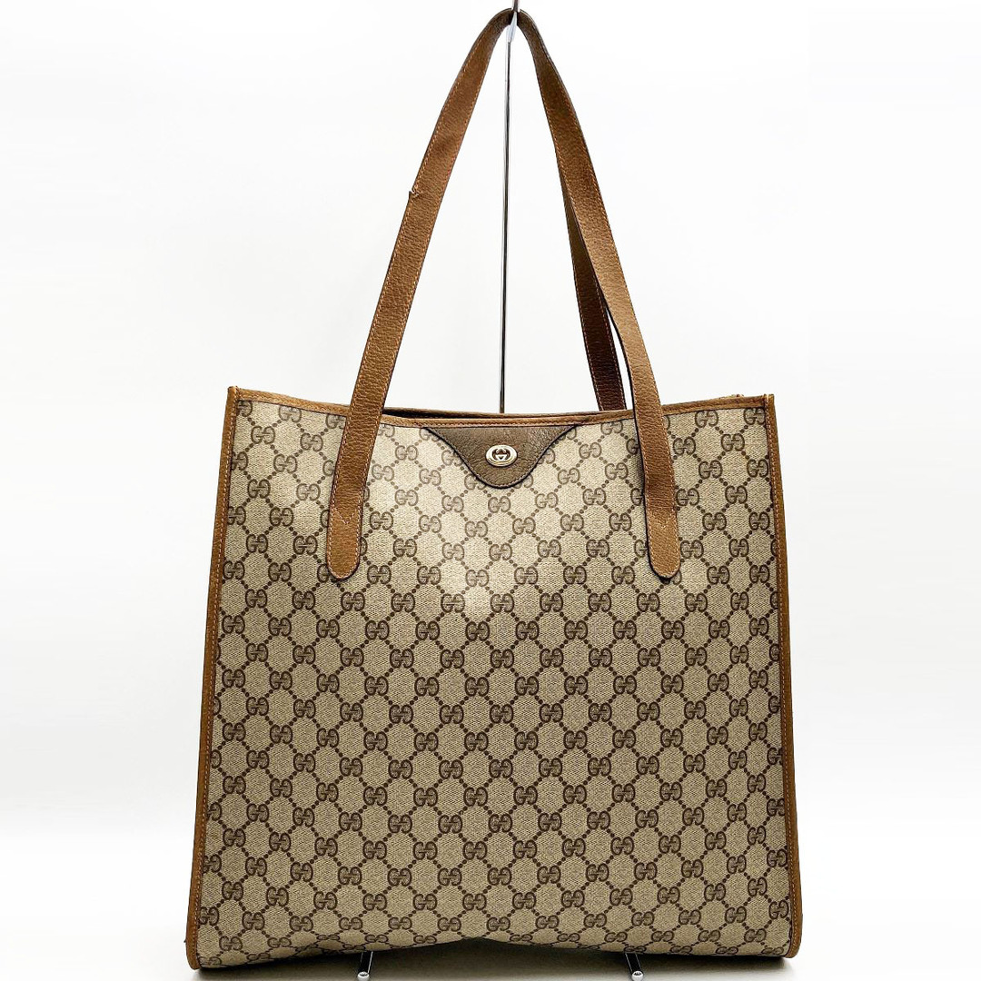 GUCCI(グッチ) オールドグッチ トートバッグ グレーベージュ×ライト