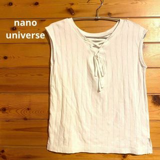 ナノユニバース(nano・universe)のnano universe(ナノユニバース)カットソー 白 リボン レディース♡(カットソー(半袖/袖なし))