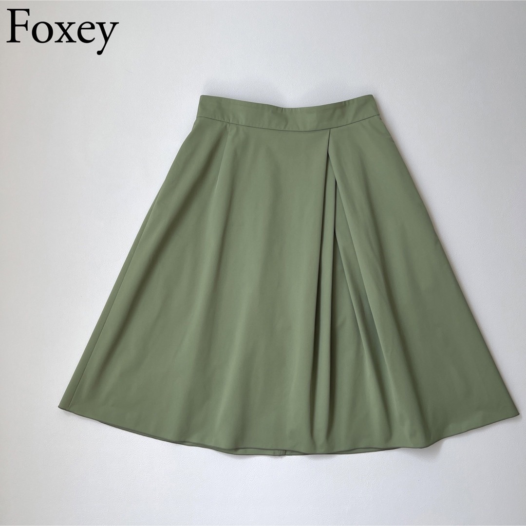 約44cm総丈美品　FOXEY NEWYORK フォクシー　フレアスカート　プリーツ