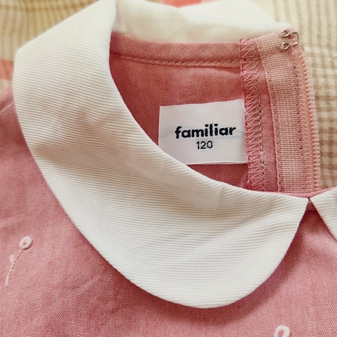 familiar(ファミリア)のお値下げ★familiar120 ワンピース　ピンク　刺繍 キッズ/ベビー/マタニティのキッズ服女の子用(90cm~)(ワンピース)の商品写真