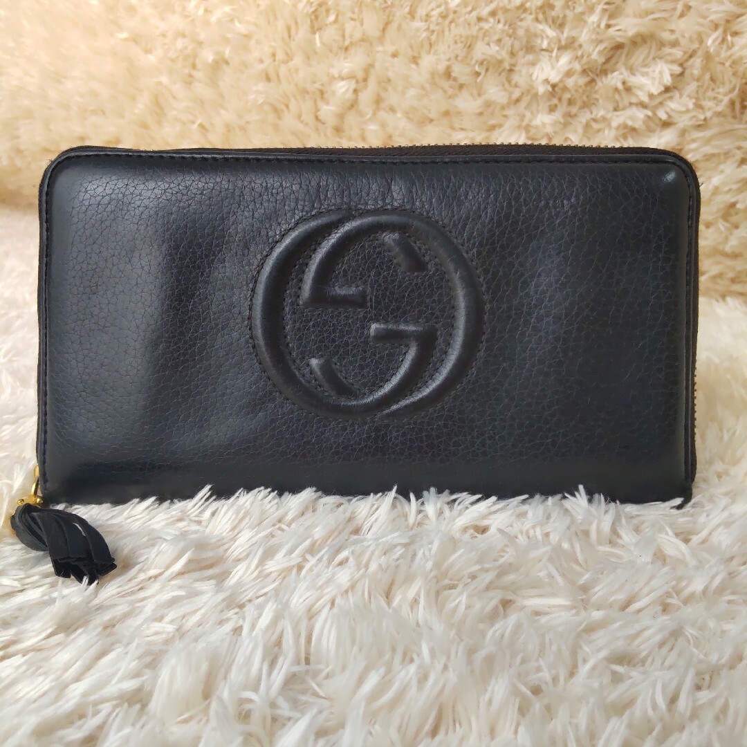 グッチ☆GUCCI☆長財布☆ラウンドファスナー☆ソーホー☆ブラック-