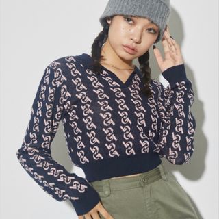 ラグアジェム(LAGUA GEM)のRAGUA GEM ラグアジェム　MONOGLAM POLO KNIT(ニット/セーター)