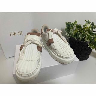 クリスチャンディオール(Christian Dior)の★美品　DIOR-ID ロゴ レザー スニーカー クリスチャン ディオール(スニーカー)