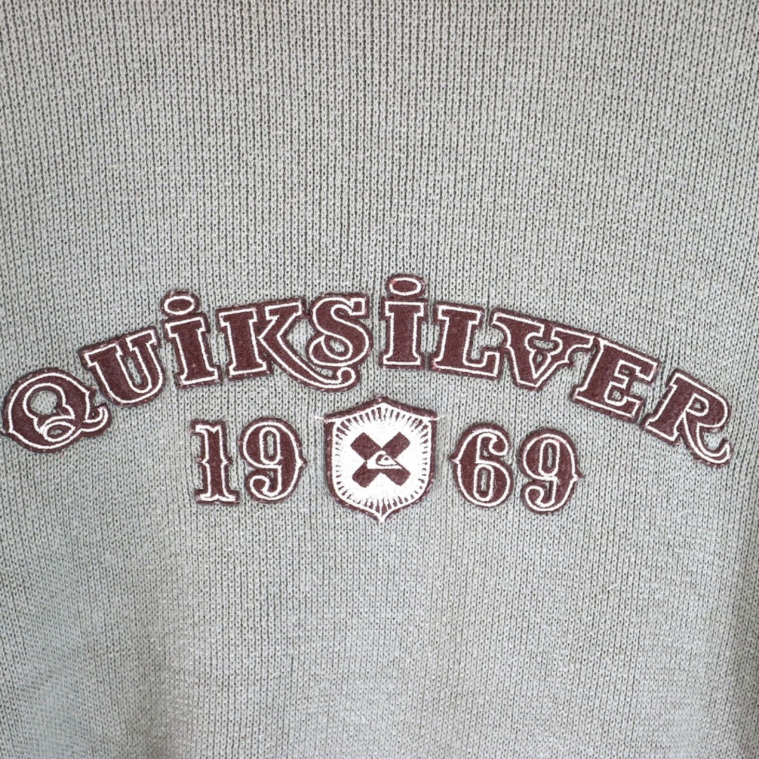 Quiksilver クイックシルバー 英文字 ブランドロゴ セーター カーキ (メンズ L)   O1770