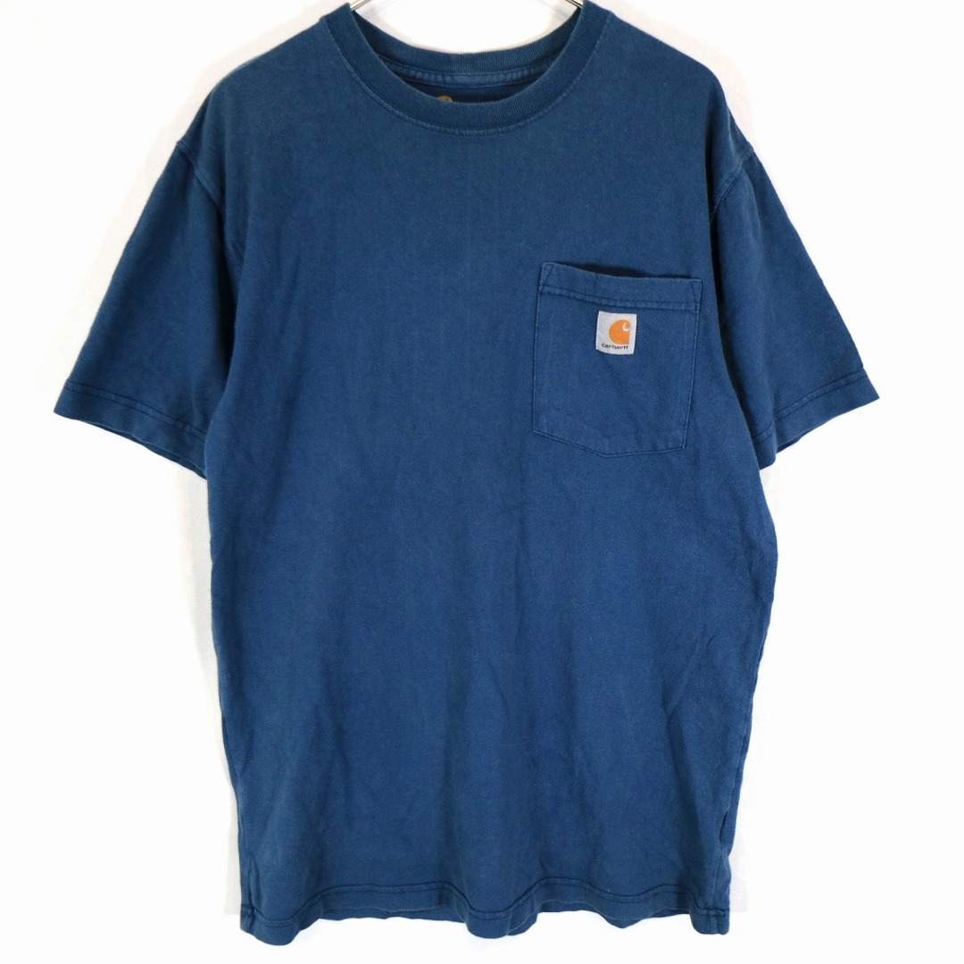 carhartt(カーハート)のCarhartt カーハート ワンポイントロゴ 半袖Ｔシャツ ハワイアンブルー (メンズ S) 中古 古着 O1805 メンズのトップス(Tシャツ/カットソー(半袖/袖なし))の商品写真