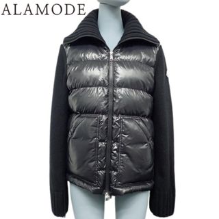 モンクレール(MONCLER)のモンクレールアウター ニット ダウンジャケット ナイロン ウール ブラック黒 40802068955(ダウンジャケット)