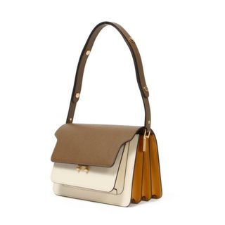 マルニ(Marni)の【新品未使用】 MARNI マルニ ハンドバッグ ショルダー TRUNK BAG トランクバッグ レザー SBMPN09U76LV520 【CIGAR/SHELL/PUMPKIN】(ショルダーバッグ)