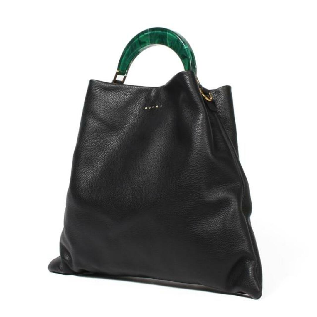 【新品未使用】 MARNI マルニ トート ショルダーバッグ VENICE MEDIUM BAG ベニスミディアムバッグ レザー SCMP0063U0LV688 【BLACK/SPHERICAL GREEN】