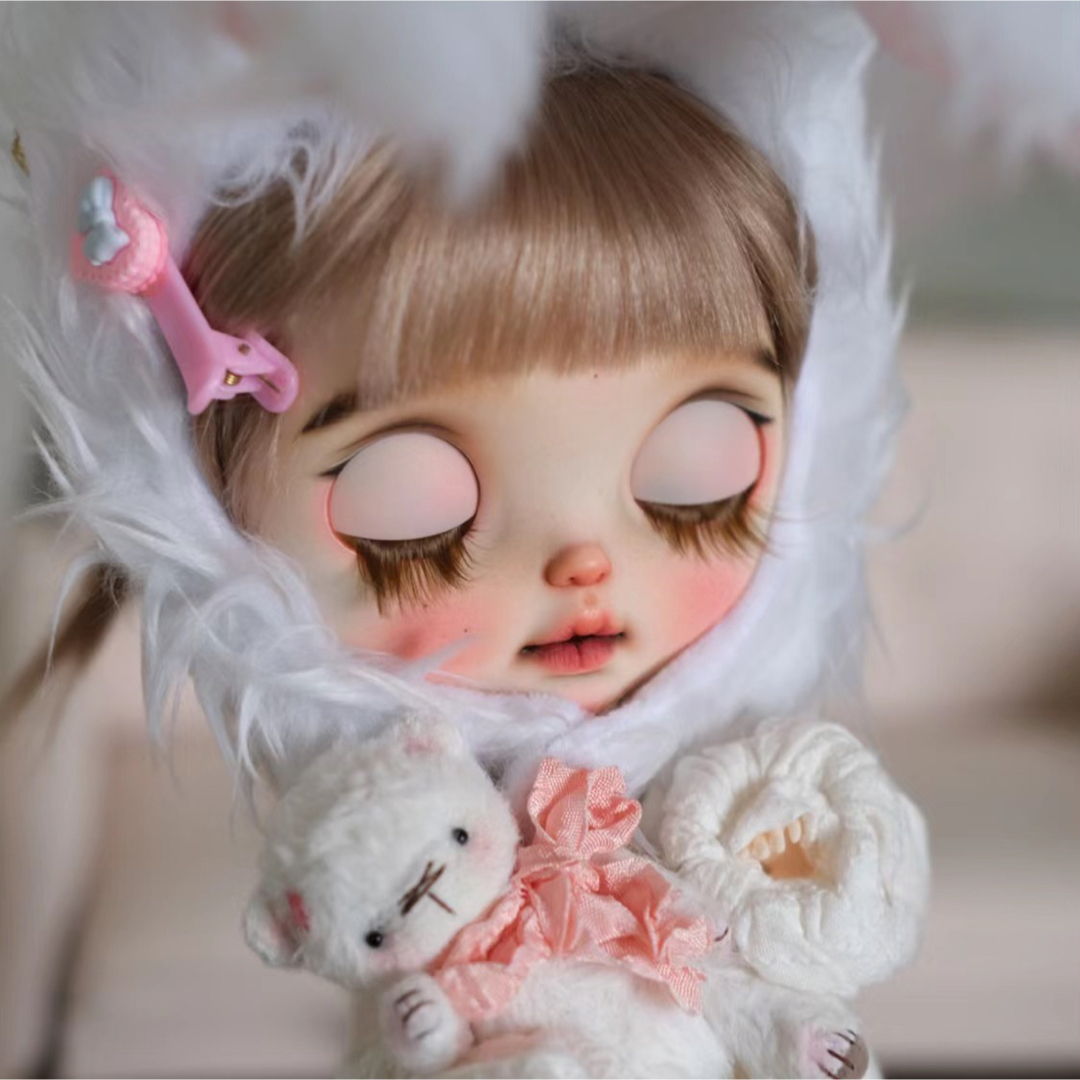 作家様カスタムブライス かわいい ふわふわ モコモコ 人形 うさぎちゃん ドール 作家様カスタムブライス かわいい ふわふわ モコモコ 人形 うさぎちゃん ドール