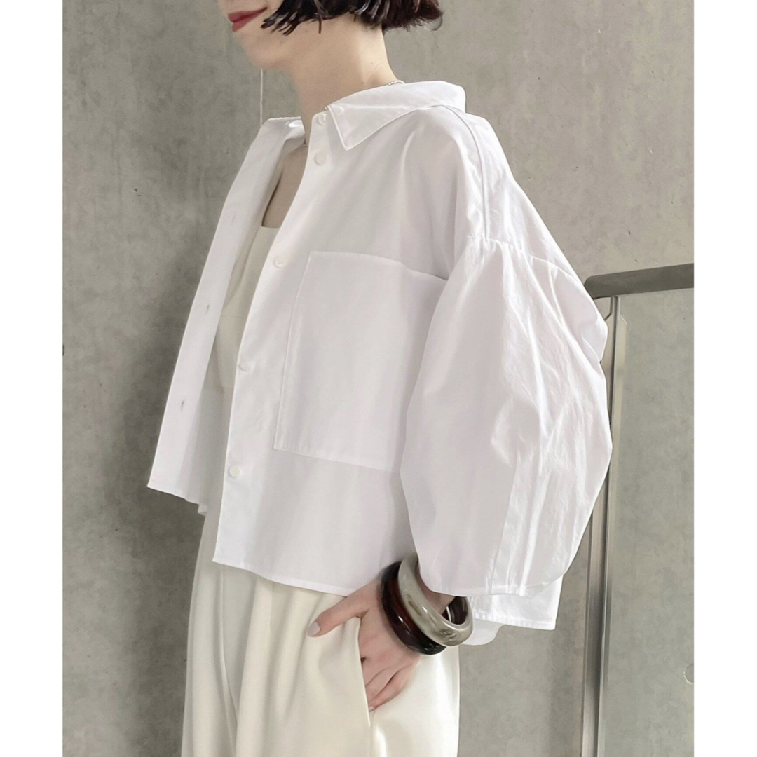 完売【IENA 2023AW】maison FABRICA クロップドシャツ-