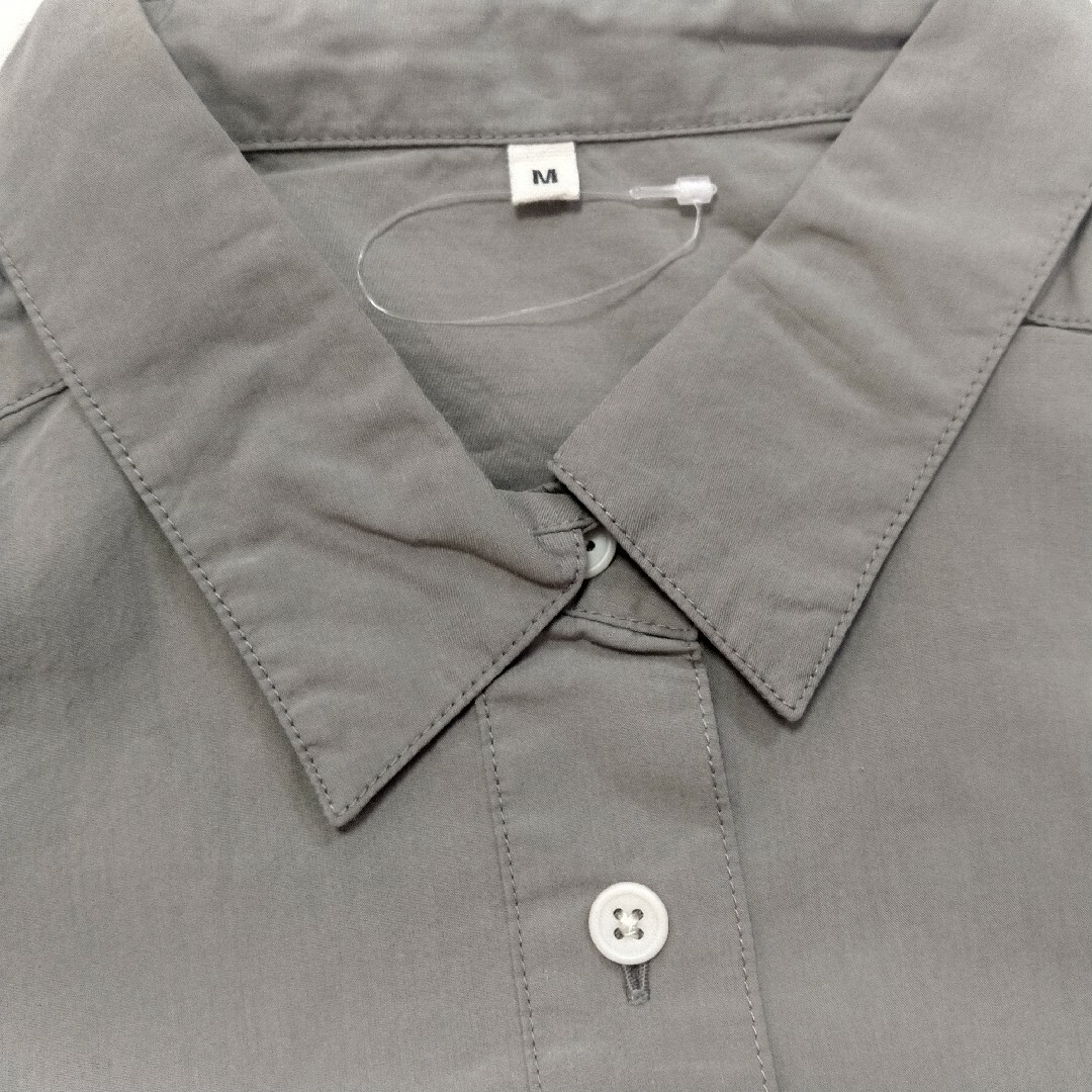 MUJI (無印良品)(ムジルシリョウヒン)の未使用 無印良品 オーガニックコットン ブロード プルオーバー 半袖 シャツ M レディースのトップス(シャツ/ブラウス(半袖/袖なし))の商品写真