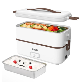 MITORI 2段式 高速弁当箱炊飯器 蒸し 炊き 温め機能付き 1台3役 小型(調理機器)