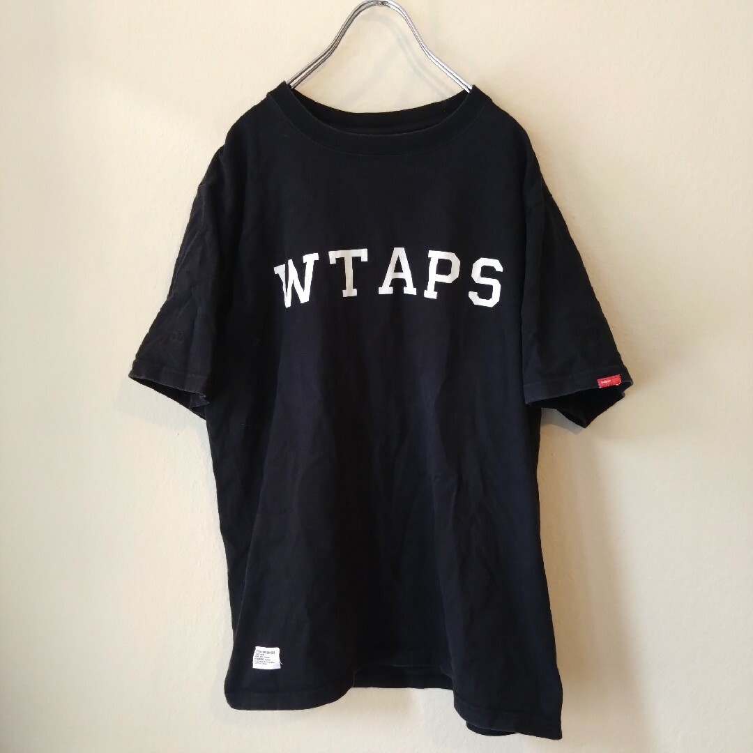 【入手困難】wtaps tシャツ ブラック 筆記体ロゴ Dワッペン ロゴ刺繍
