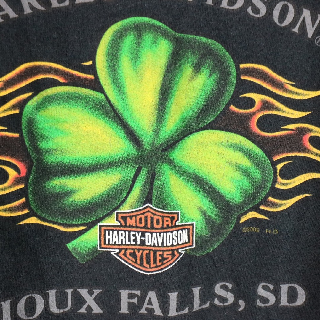 Harley Davidson(ハーレーダビッドソン)の90年代 HARLEY DAVIDSON ハーレーダビッドソン キャラクターイラスト 半袖Ｔシャツ アメカジ ブラック (メンズ M) 中古 古着 O1873 メンズのトップス(Tシャツ/カットソー(半袖/袖なし))の商品写真
