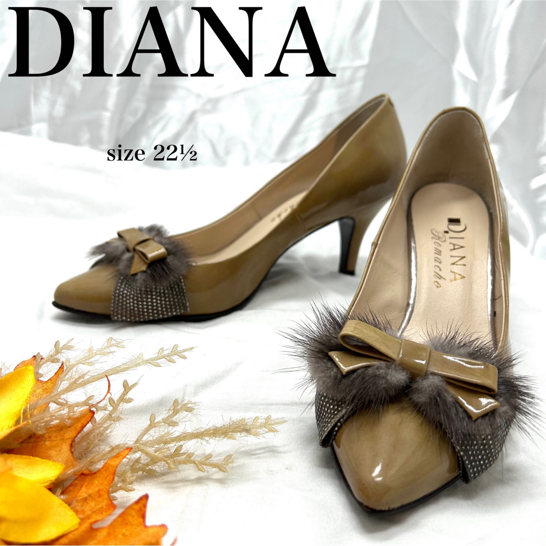 新品未使用♡DIANA♡チェック♡リボン♡ハイヒール♡パンプス♡23.5