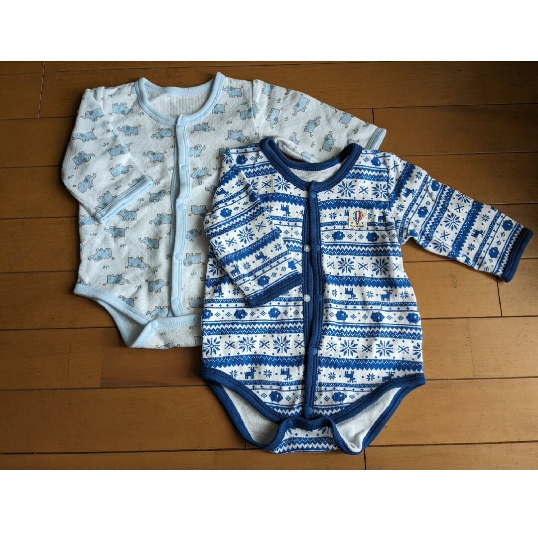 Nishiki Baby(ニシキベビー)の長袖　ボディスーツ2枚セット キッズ/ベビー/マタニティのベビー服(~85cm)(肌着/下着)の商品写真