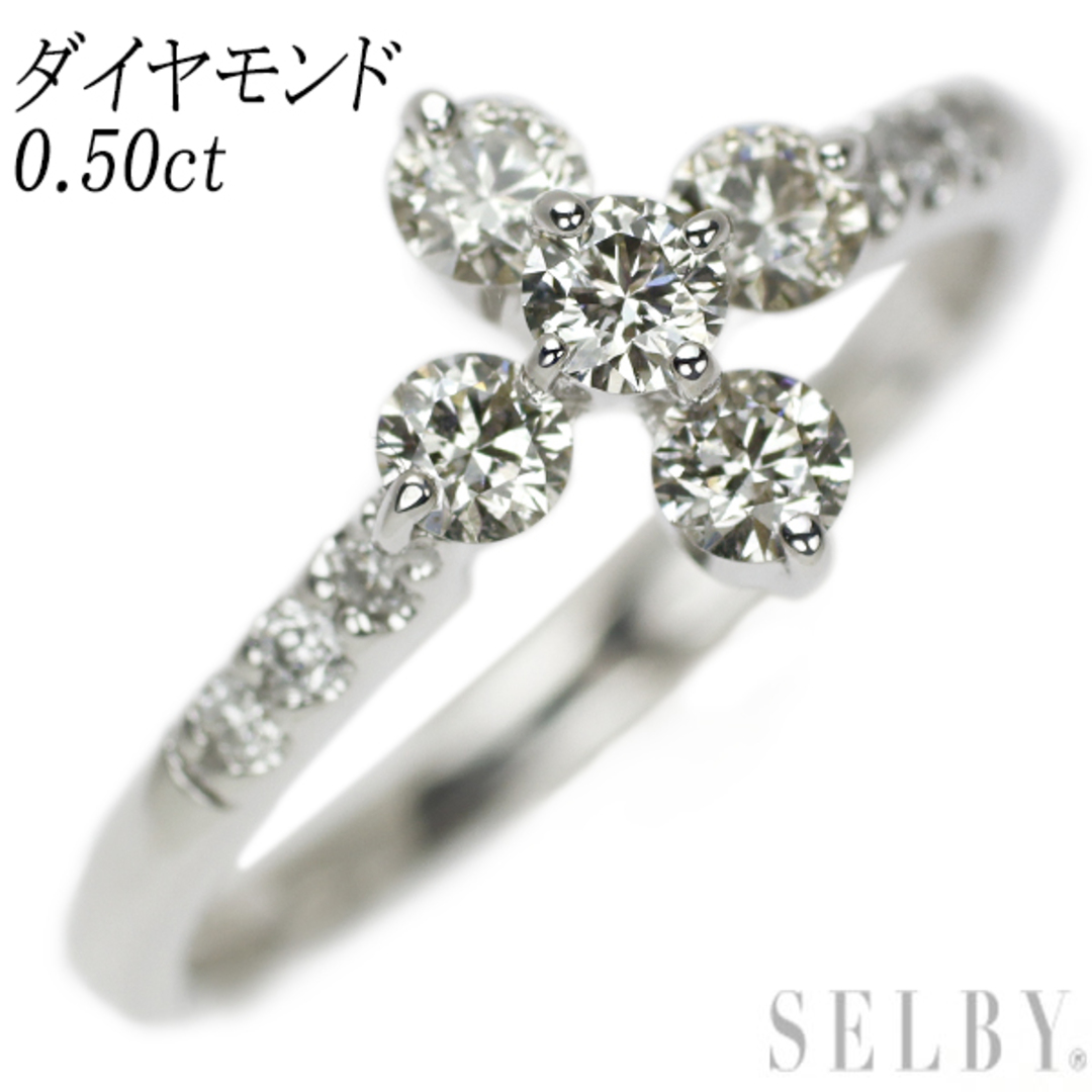 K18WG ダイヤモンド リング 0.50ct-