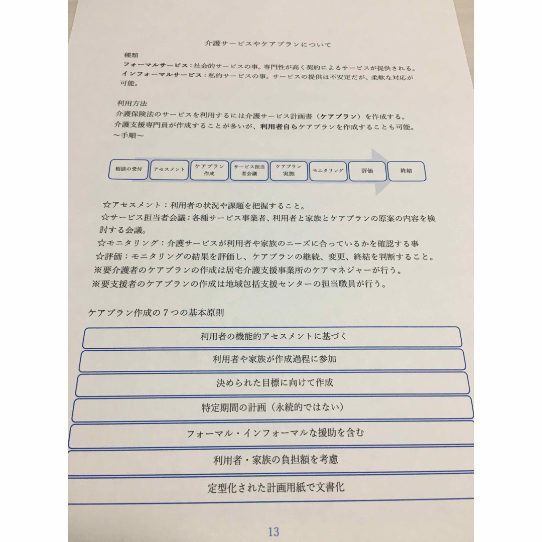 介護福祉士　国家試験対策　要点まとめプリント　カラー エンタメ/ホビーの本(資格/検定)の商品写真