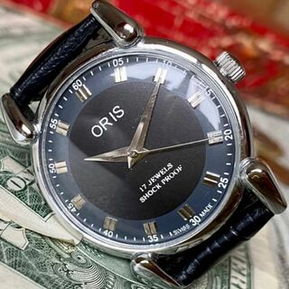 ORIS - 【紳士的】オリス メンズ腕時計 ブラック シルバー 手巻き ヴィンテージ