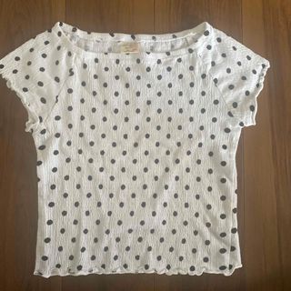 ザラ(ZARA)のZARA girls ザラガールズ　白×黒ドット　半袖カットソー　160cm(Tシャツ/カットソー)