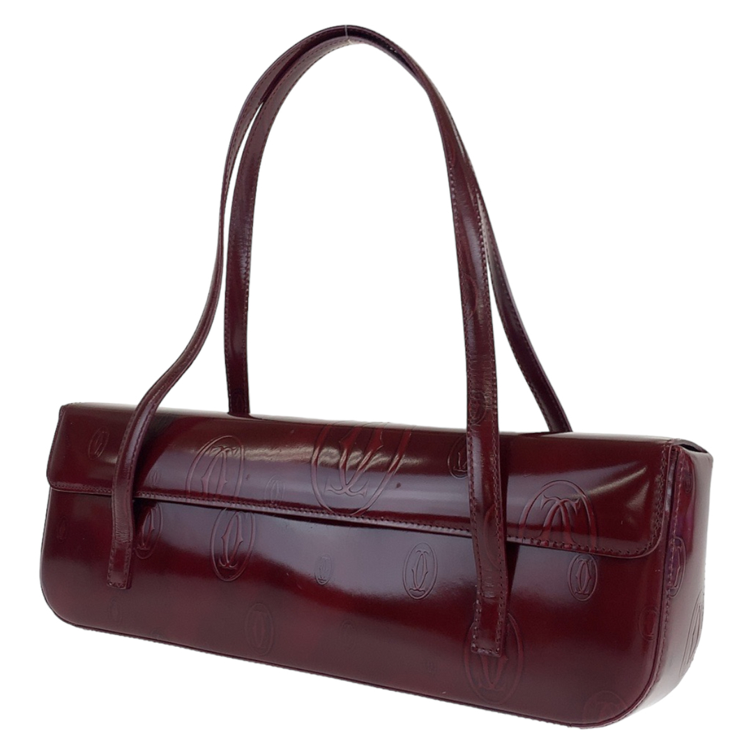 Cartier カルティエ マストライン ハンドバッグ レザー 革 ボルドー ゴールド金具 レディース 女性 Hand Bag leather