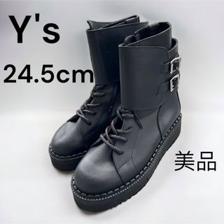 Y's ヨウジヤマモト ニット ワンピース リネン混 ストライプ フリル 2