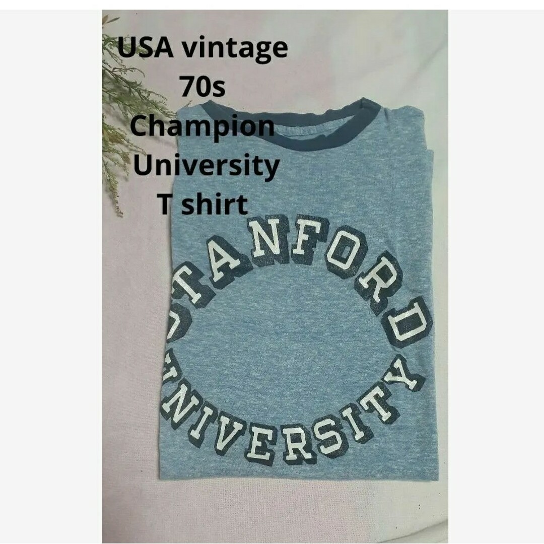 Champion(チャンピオン)のアメリカ古着　70年代　champion ユニバーシティ　リンガーシャツ メンズのトップス(Tシャツ/カットソー(半袖/袖なし))の商品写真