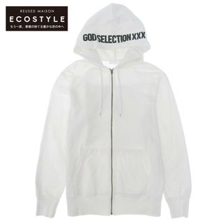 ゴッドセレクショントリプルエックス(GOD SELECTION XXX)のゴッドセレクショントリプルエックス GOD SELECTION XXX ゴッドセレクショントリプルエックス コットン100% バックプリント ZIP パーカー ジャケット レディース ホワイト L L(その他)