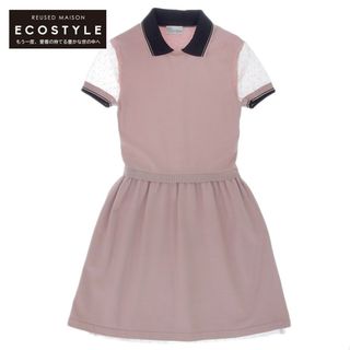 レッドヴァレンティノ(RED VALENTINO)のレッドヴァレンチノ 美品 RED VALENTINO レッドヴァレンチノ 襟付き 半袖 袖レース ワンピース レディース ピンク×ブラック XXS XXS(その他)