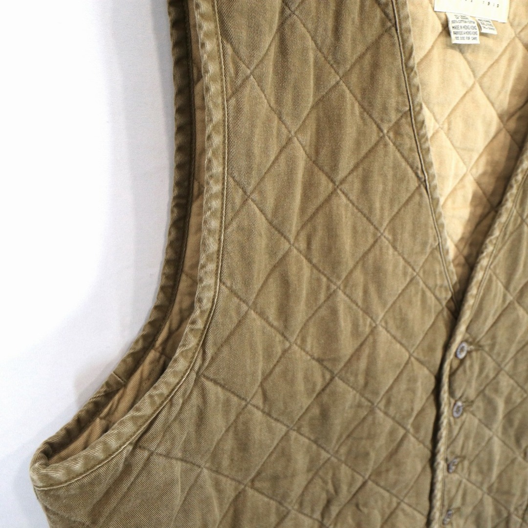 90年代 Eddie Bauer エディーバウアー キルティング ベスト 大きいサイズ アウトドア ライトブラウン (メンズ XXL) 中古 古着 O2000