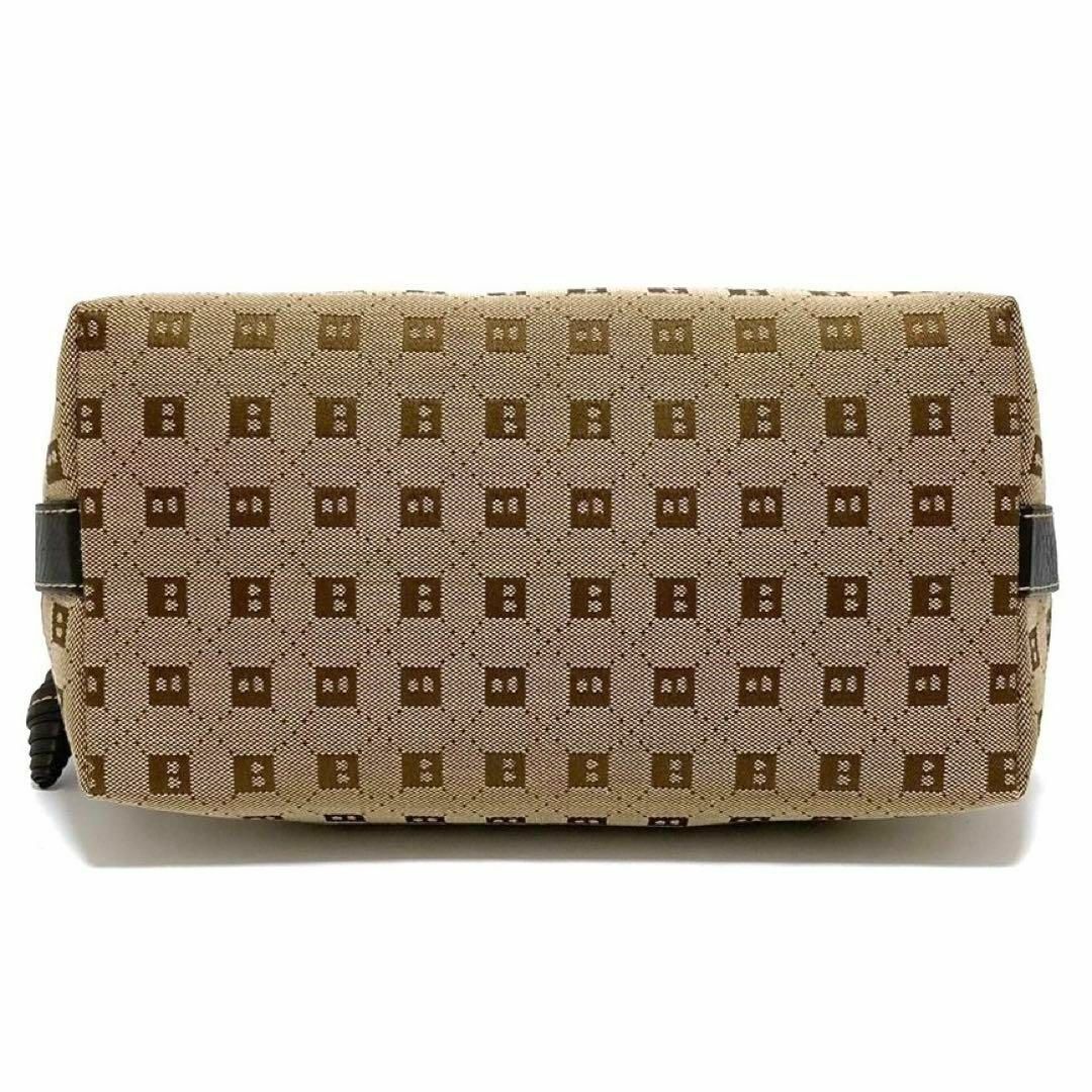 バリー ワンショルダーバッグ ブラウン 茶 キャンバス レザー 革 ゴールド金具