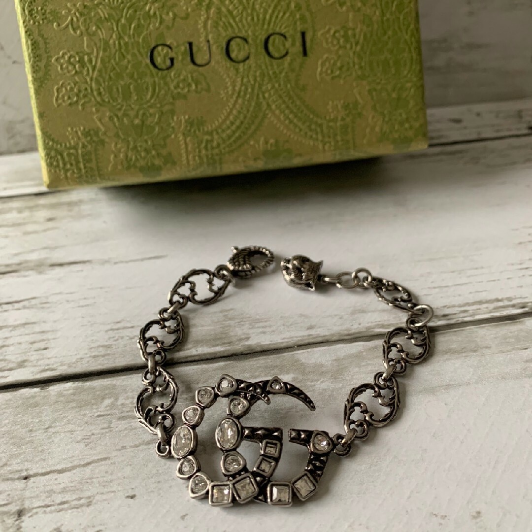 Gucci - グッチGGマーモントロゴ ブレスシルバーGUCCI ダブルG