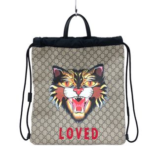 グッチ(Gucci)の　グッチ GUCCI ドローストリング バックパック 473872 ブラウン/ブラック GGスプリーム メンズ リュック・デイパック(バッグパック/リュック)