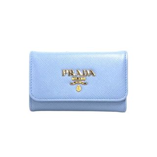 PRADA サフィアーノ レザーキーリング ライトブルー