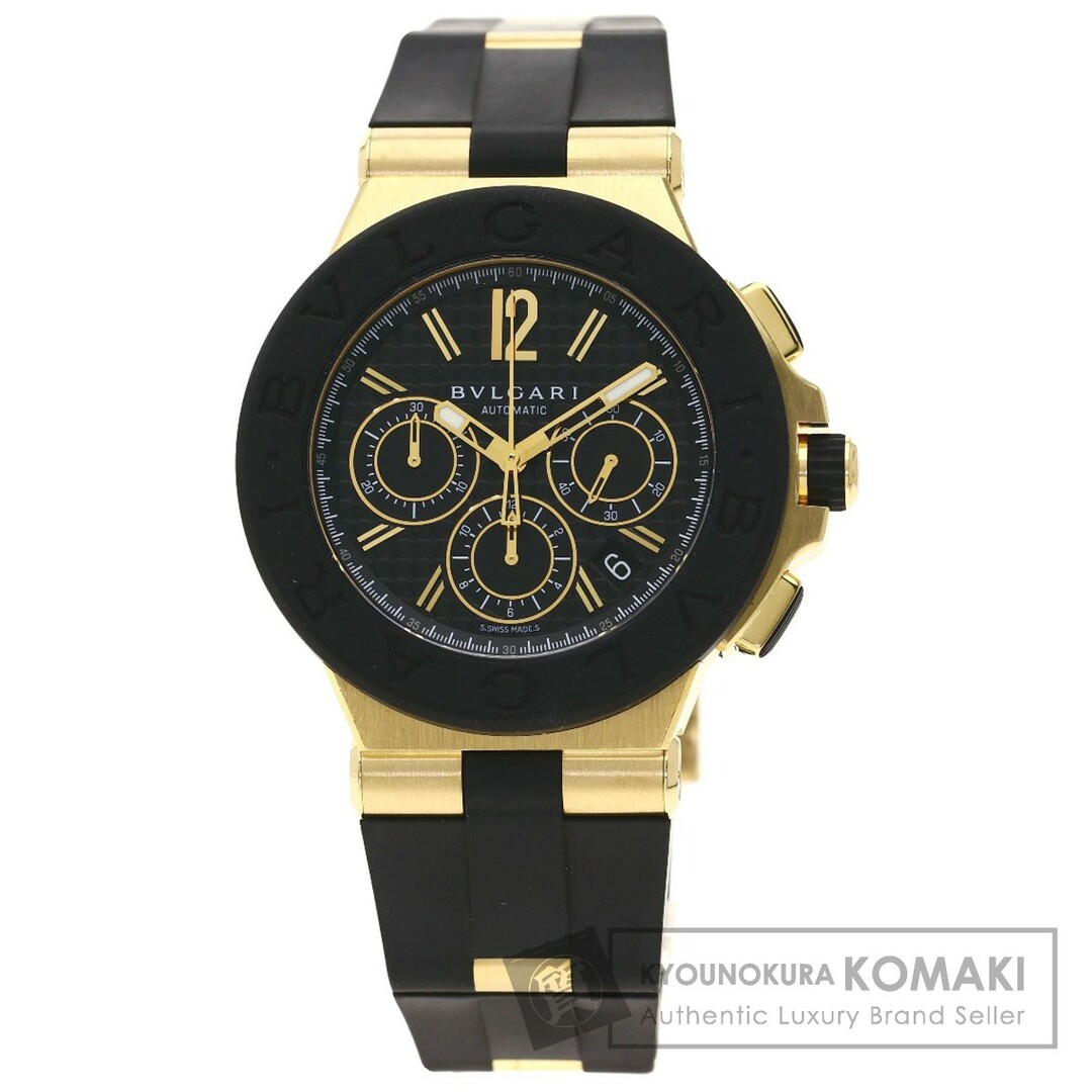 BVLGARI DG42GVCH ディアゴノ クロノグラフ  腕時計 K18YG ラバー メンズ