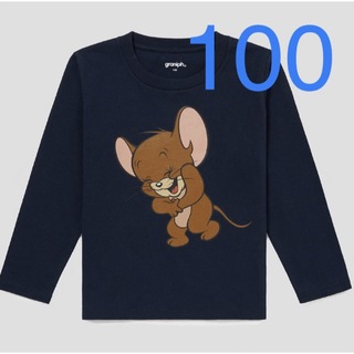 グラニフ(Design Tshirts Store graniph)のグラニフ　ラフィングジェリー　トムとジェリー　キッズ長袖Tシャツ　100(Tシャツ(長袖/七分))