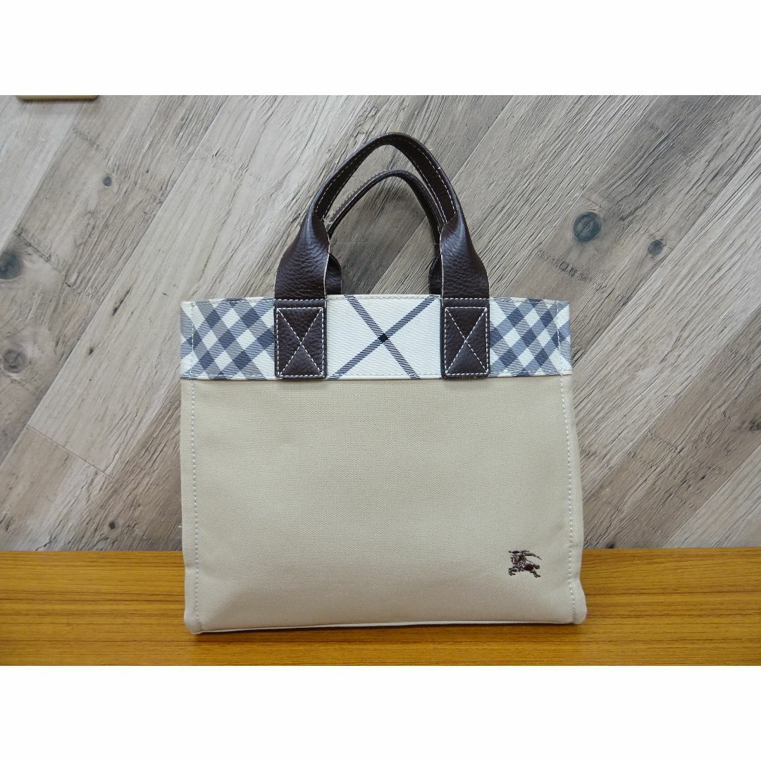 BURBERRY BLUE LABEL(バーバリーブルーレーベル)のK千015/ バーバリー キャンバス レザー ハンドバッグ ブルーレーベル レディースのバッグ(ハンドバッグ)の商品写真