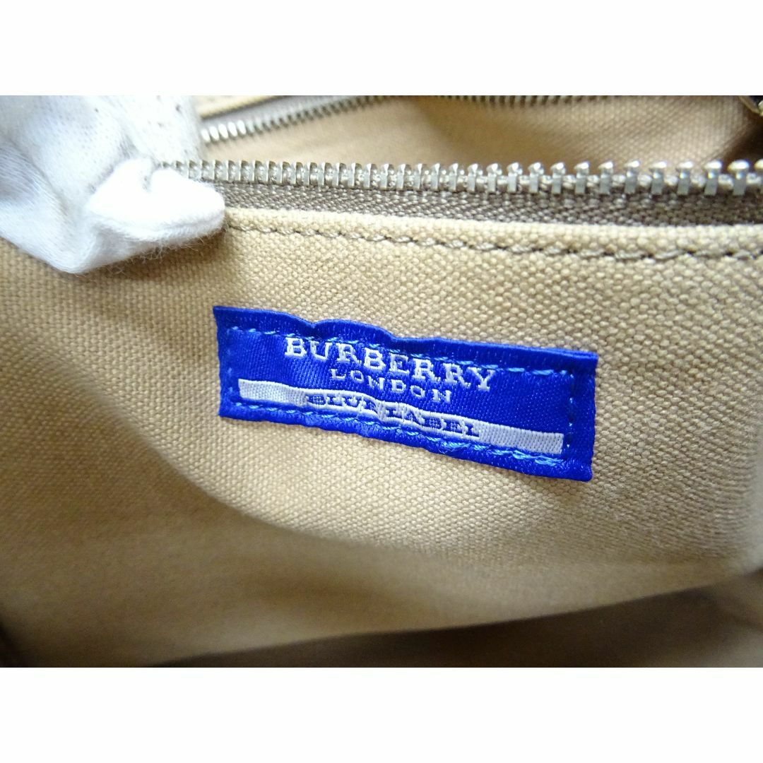 BURBERRY BLUE LABEL(バーバリーブルーレーベル)のK千015/ バーバリー キャンバス レザー ハンドバッグ ブルーレーベル レディースのバッグ(ハンドバッグ)の商品写真