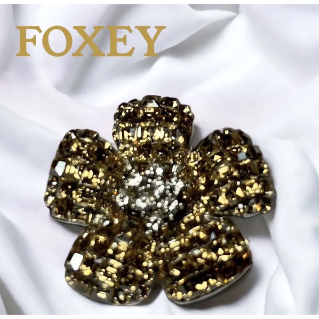 未使用 フォクシー ブローチ シャンパン FOXEY-