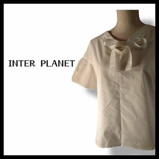 INTER PLANET 美品　白半袖スッキリジャケット　綺麗レースM