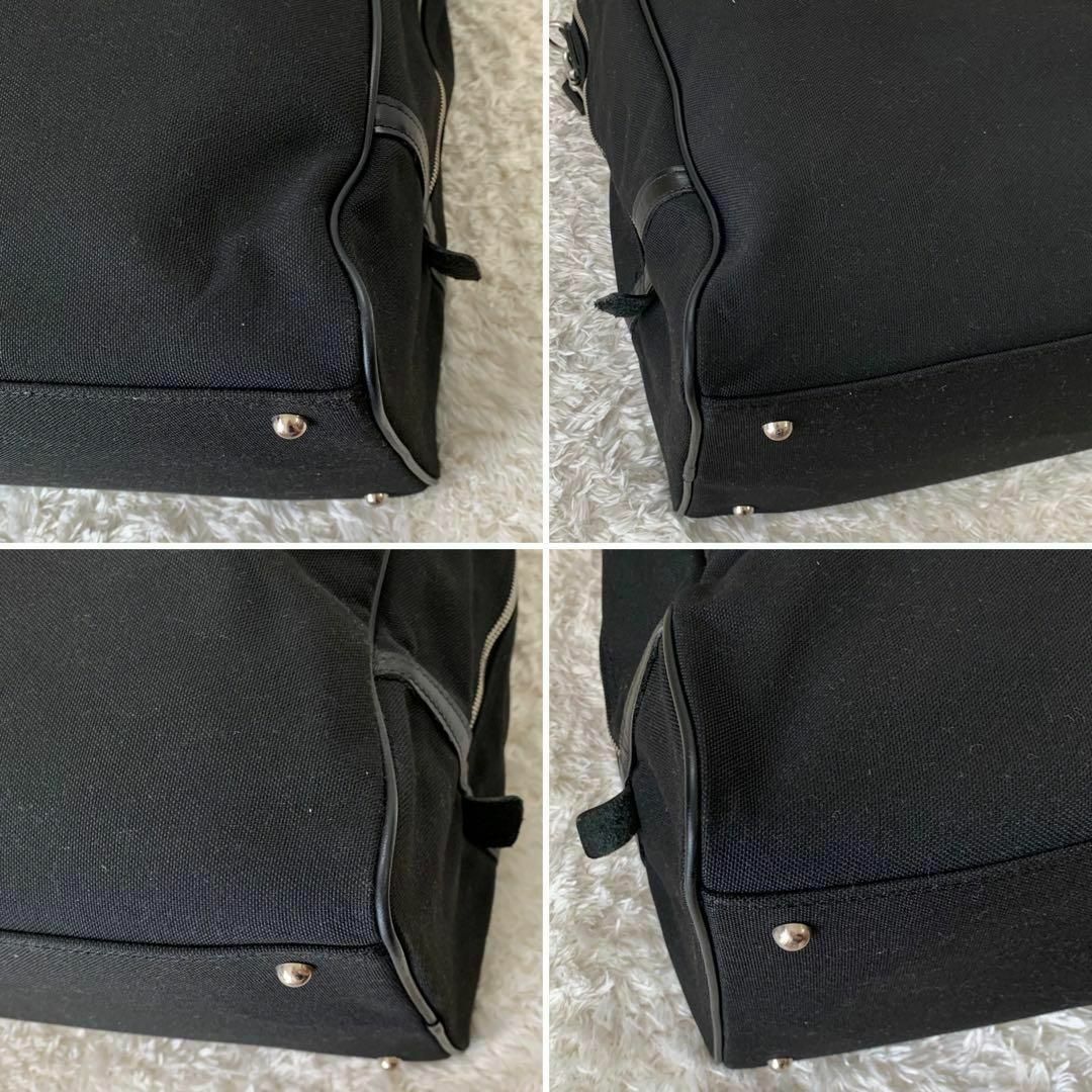 ★美品 アニエスベー ボストンバッグ 2way 南京錠 キャンバス レザー 黒