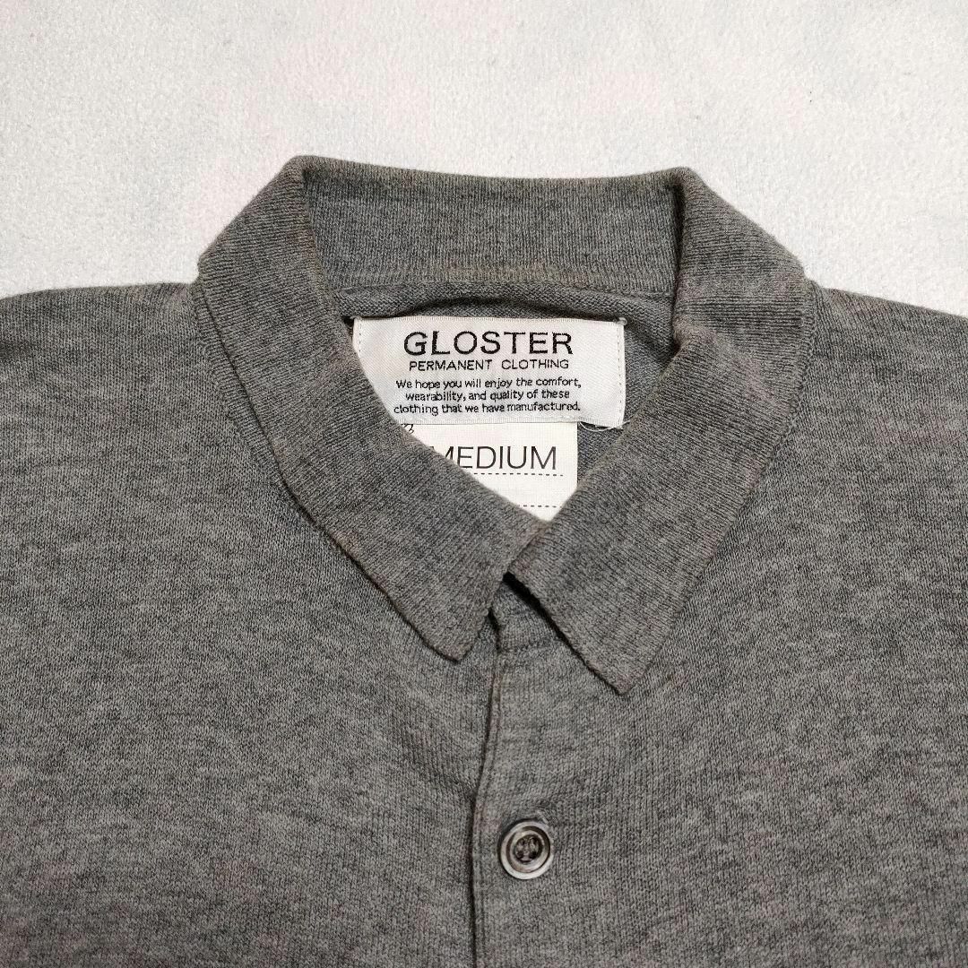 GLOSTER(グロスター)のGLOSTER　グロスター　(M)　ニット　衿付きカーディガン　貝ボタン メンズのトップス(カーディガン)の商品写真
