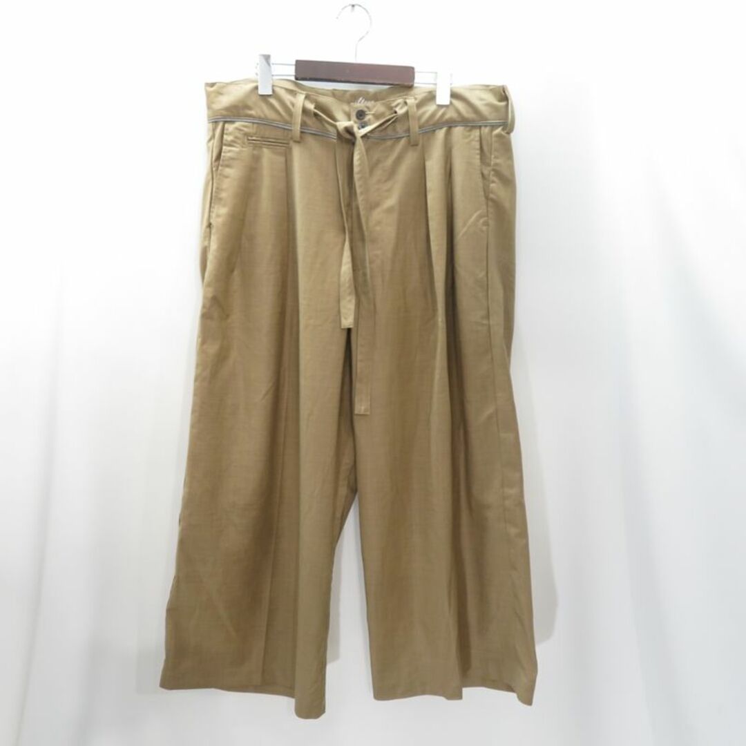 SILLAGE TUCK WIDE WOOL PANT BEIGE